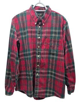 Orvis shirt men's XL plaid long sleeve button up button down collar